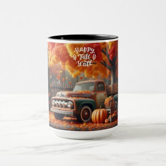 Rustikaler/Vintager Herbstwagen Tasse (Zentrum)