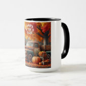 Rustikaler/Vintager Herbstwagen Tasse (VorderseiteRechts)
