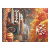 Rustikaler/Vintager Herbstwagen Tischdecke (Vorderseite (Horizontal))