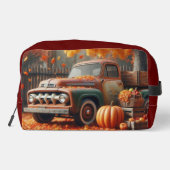 Rustikaler/Vintager Herbstwagen Waschbeutel (Rückseite)