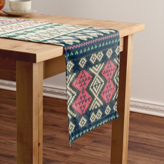 Rustikaler Vintager Herz-Azteke Kurzer Tischläufer (Beispiel)
