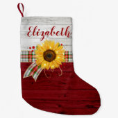 Rustikaler Vintager hölzerner Kleiner Weihnachtsstrumpf (Vorderseite)