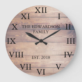 Rustikaler Vintager hölzerner römischer Große Wanduhr