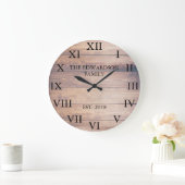 Rustikaler Vintager hölzerner römischer Große Wanduhr (Zuhause)