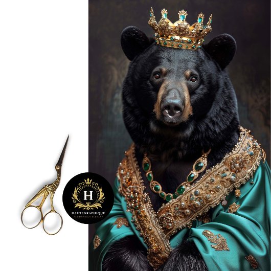 Rustikaler Vintager Kronenbär Seidenpapier