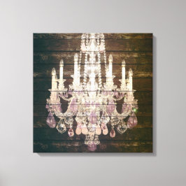 Rustikaler Vintager Kronleuchter aus rustikalem St Leinwanddruck