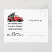 Rustikaler Vintager LKW-Happy Holidays Ankündigungspostkarte (Rückseite)