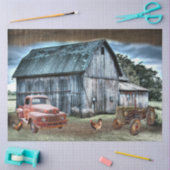 Rustikaler Vintager LKW-Hof Seidenpapier (Basteln)