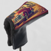 rustikaler/Vintager LKW im Betrieb Golf Headcover (3/4 Vorderseite)