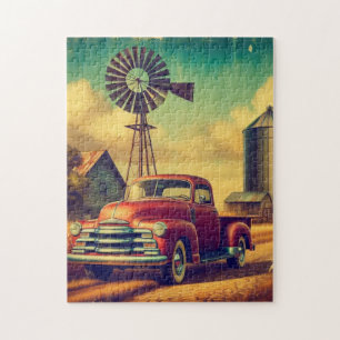 rustikaler/Vintager LKW im Betrieb Puzzle