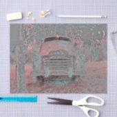 Rustikaler Vintager LKW Pastell Pink Grau Retro Seidenpapier (Handwerk)