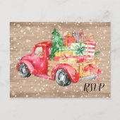 Rustikaler Vintager Lkw | Weihnachtsfeiertag UAWG Einladungspostkarte (Vorderseite)