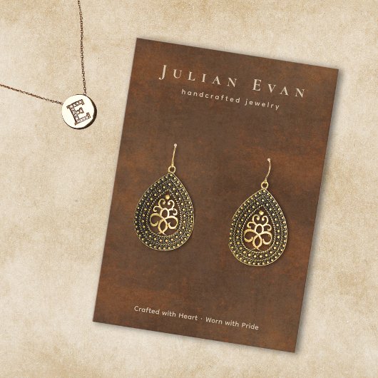 Rustikaler Vintager Schmuck aus Ton Visitenkarte