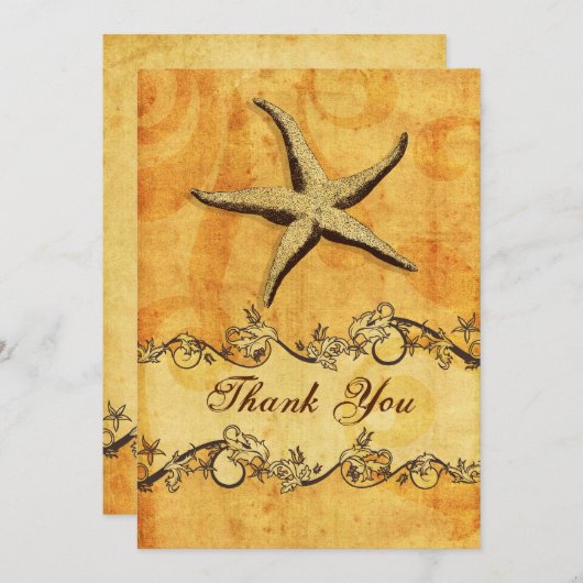 rustikaler, Vintager Strandstrand, vielen Dank Einladung (Vorne/Hinten)