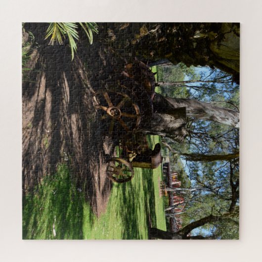 Rustikaler Vintager Traktor, Puzzle (Horizontal)