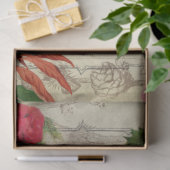 Rustikaler Vintager Weihnachtsmann mit Blume, Pine Seidenpapier (Geschenk)