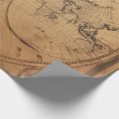 Rustikaler Vintager Weltkarte Globe Geschenkpapier (Ecke)