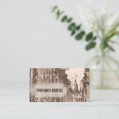 Rustikaler Vintager Western Brown Bull Skull Visitenkarte (Stehend Vorderseite)