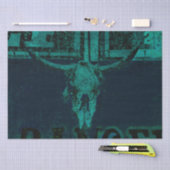 Rustikaler Vintager Western Bull Skull Dark Script Seidenpapier (Handwerk)