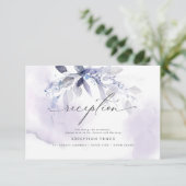 Rustikaler Violettfolien Empfang Einladung (Stehend Vorderseite)