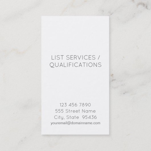 Rustikaler Visitenkarte (Rückseite)