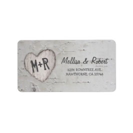 Rustikaler Vogelbaum Adressaufkleber