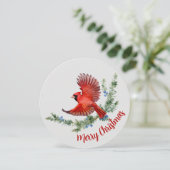 Rustikaler Vogelschwarm Roter Kardinal Weihnachten (Stehend Vorderseite)