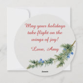 Rustikaler Vogelschwarm Roter Kardinal Weihnachten (Rückseite)