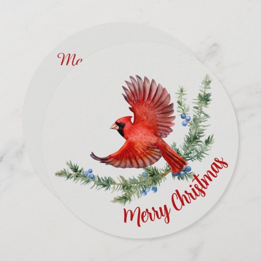 Rustikaler Vogelschwarm Roter Kardinal Weihnachten (Vorne/Hinten)