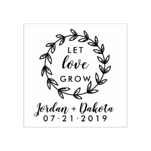 Rustikaler wachsen Hochzeits-Wreath gelassene Gummistempel