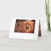 Rustikaler Wagenrad-Hufeisen Western Style Einladung (Rückseite)