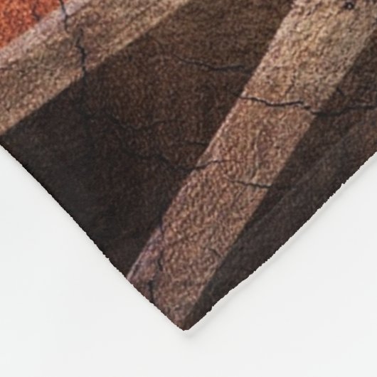 Rustikaler Wagenrad-Hufeisen Western Style Fleecedecke (Ecke)