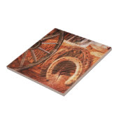 Rustikaler Wagenrad-Hufeisen Western Style Fliese (Seite)