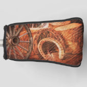 Rustikaler Wagenrad-Hufeisen Western Style Golf Headcover (Vorderseite)