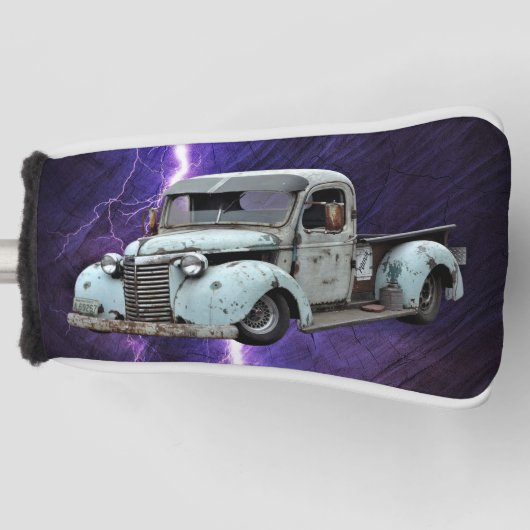 Rustikaler Wagenrad-Hufeisen Western Style Golf Headcover (Vorderseite)