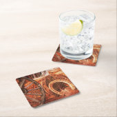 Rustikaler Wagenrad-Hufeisen Western Style Rechteckiger Pappuntersetzer (Vor Ort)