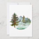 Rustikaler Wald Aquarell Hirschdusche Einladung (Rückseite)