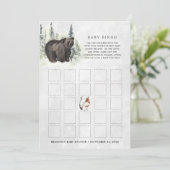 Rustikaler Wald | Babydusche Bingo Card Einladung (Stehend Vorderseite)