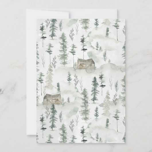 Rustikaler Wald | Babydusche Bingo Card Einladung (Rückseite)