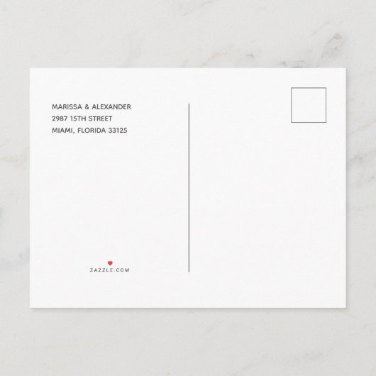 Rustikaler Wald Beach Palm Tree retten die Daten Ankündigungspostkarte (Rückseite)