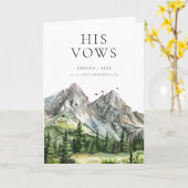 Rustikaler Wald Berg Wald seine Hochzeitsstimmen Karte (Gelbe Blume)