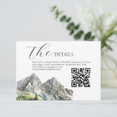Rustikaler Wald Bergwald Hochzeitsdetails RSVP Karte (Stehend Vorderseite)