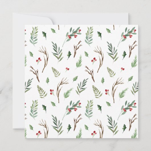 Rustikaler Wald Berry Pinecone Parco delle camelie Einladung (Rückseite)