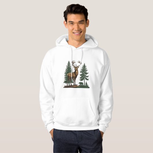 Rustikaler Wald Deer Hoodie (Vorne ganz)