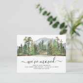 Rustikaler Wald, den wir bewegt haben neue Zuhause Ankündigung (Stehend Vorderseite)