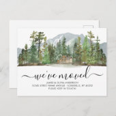 Rustikaler Wald, den wir bewegt haben neue Zuhause Ankündigungspostkarte (Vorne/Hinten)
