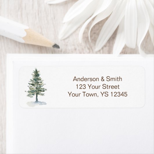 Rustikaler Wald Evergreen Pine mit Lichtern (Insitu)