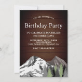 Rustikaler Wald Gebirgswald Geburtstagsparty Einladung (Vorderseite)