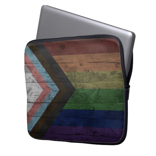 Rustikaler Wald Getreide Fortschritt Flagge Regenb Laptopschutzhülle (Vorderseite Links)