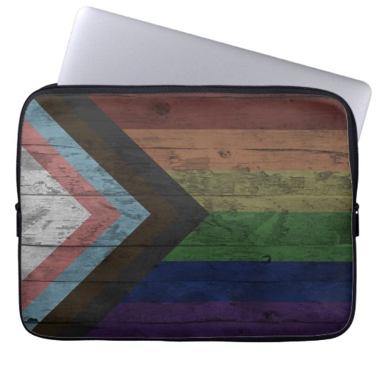 Rustikaler Wald Getreide Fortschritt Flagge Regenb Laptopschutzhülle (Vorderseite)